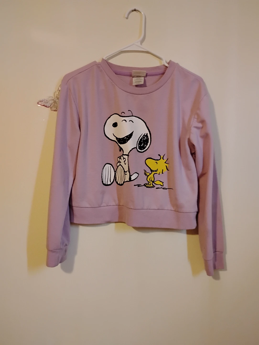 Peanuts Snoopy and Woodstock Purple Sweatshirt