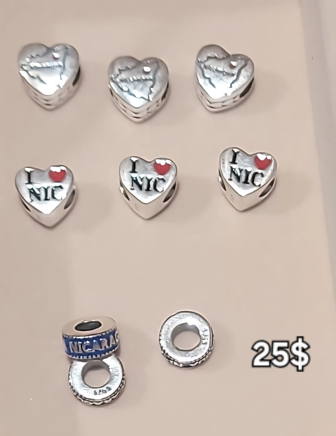 Nicaragua Themed Silver Charms Set