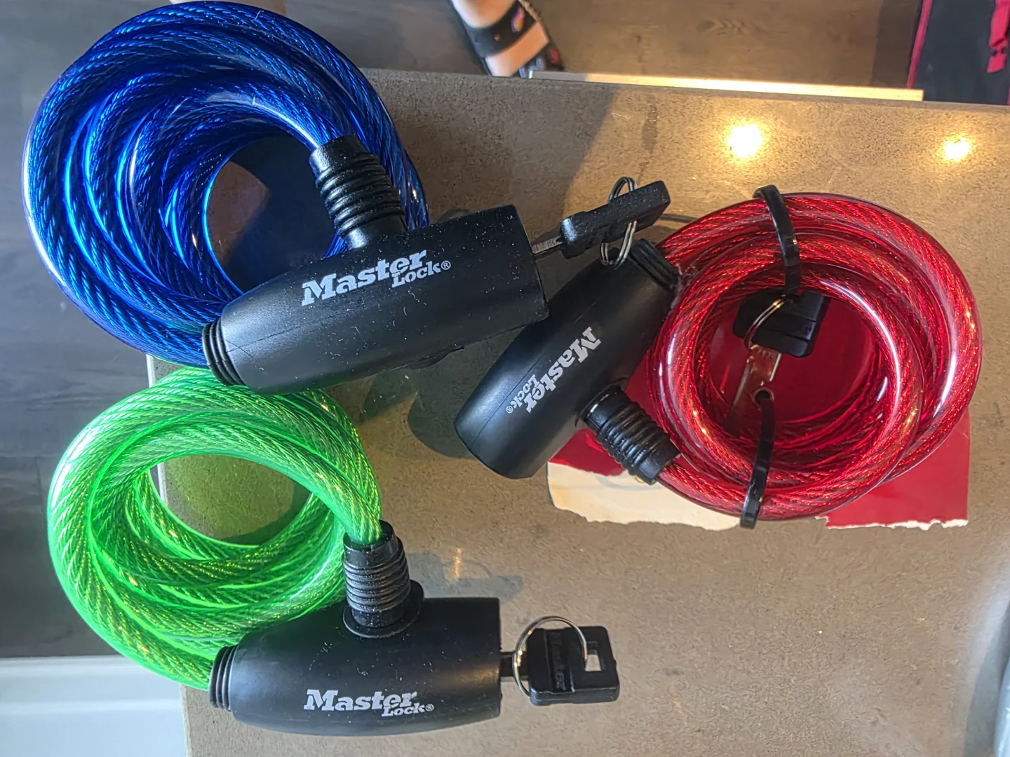 3 Master Lock Keyed Cable Locks