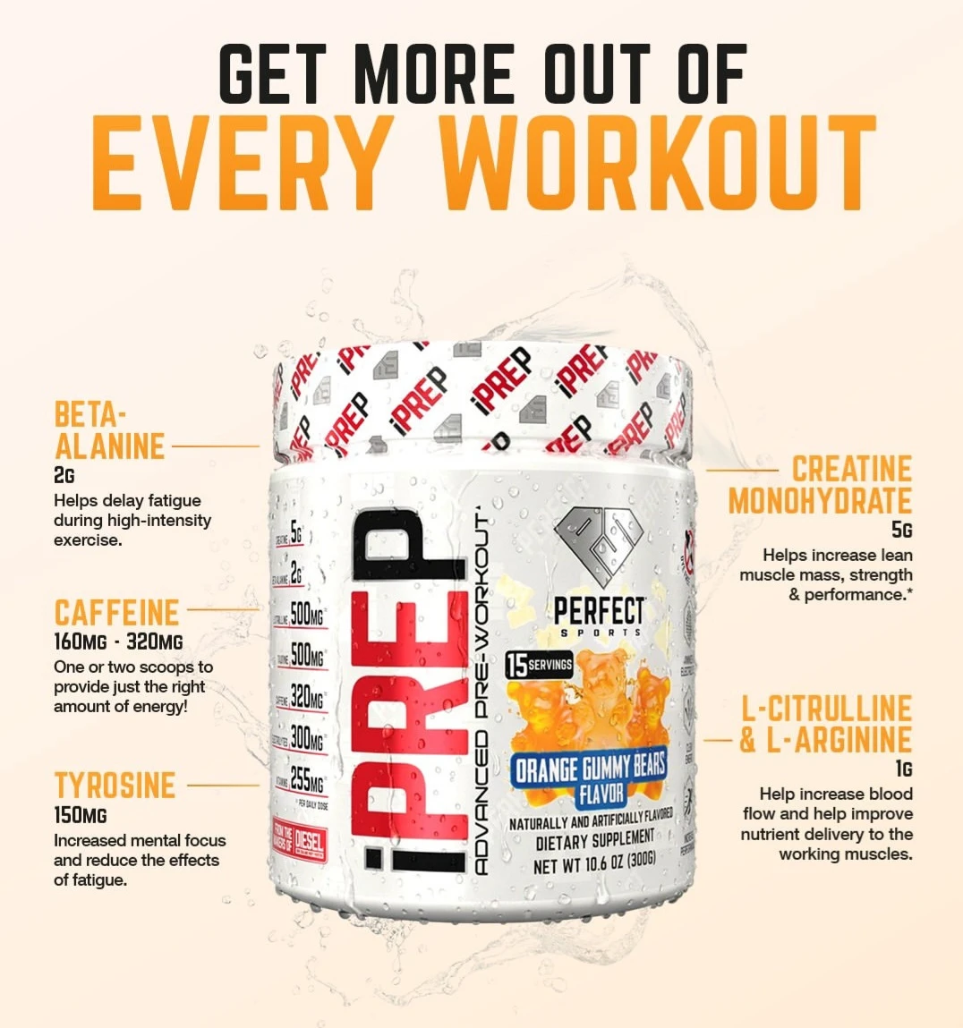 Perfect Sports IPREP Pre-Workout - Orange Gummy Bears