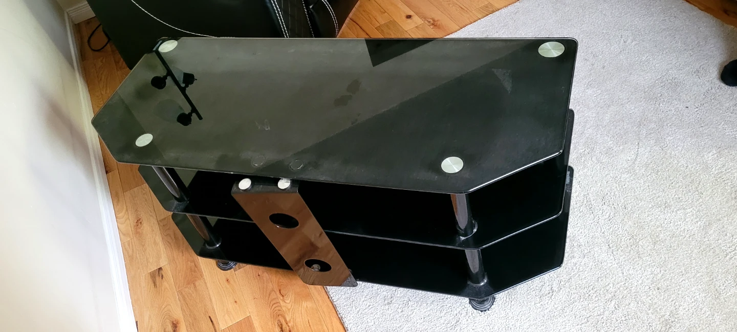 Black Glass Media TV Stand - photo 3