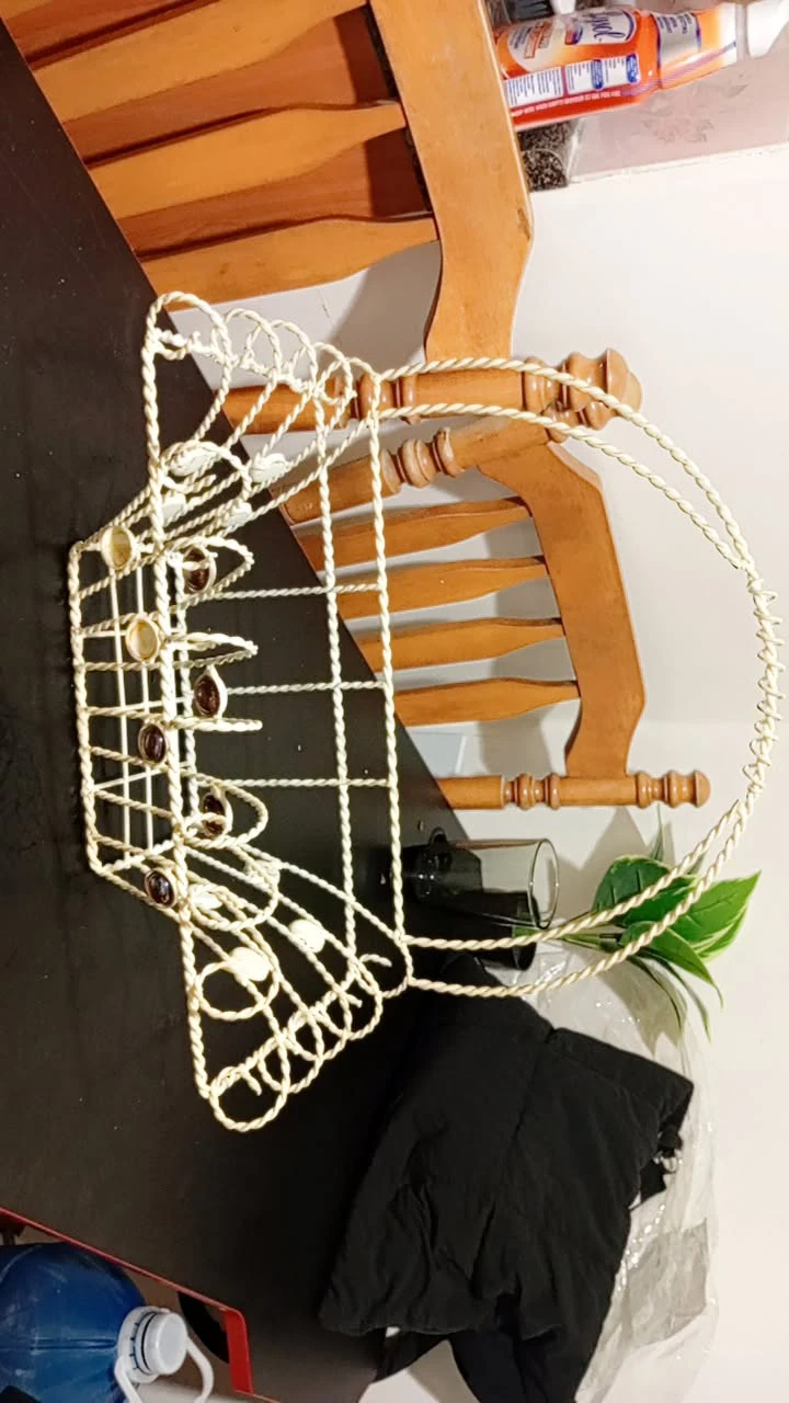 Cream Decorative Wire Basket hanging for wall - photo 2