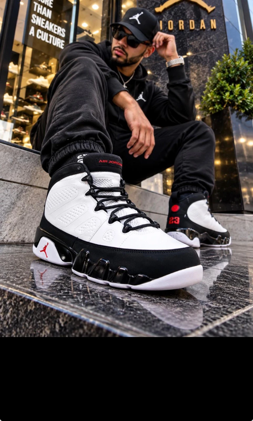 Air Jordan 9 Retro White Black True Red