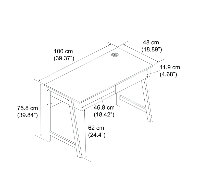 Modern two-drawer desk/vanity table - photo 4