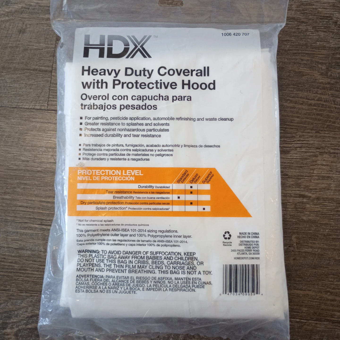 HDX Heavy Duty Coverall with Hood, Medium - photo 2
