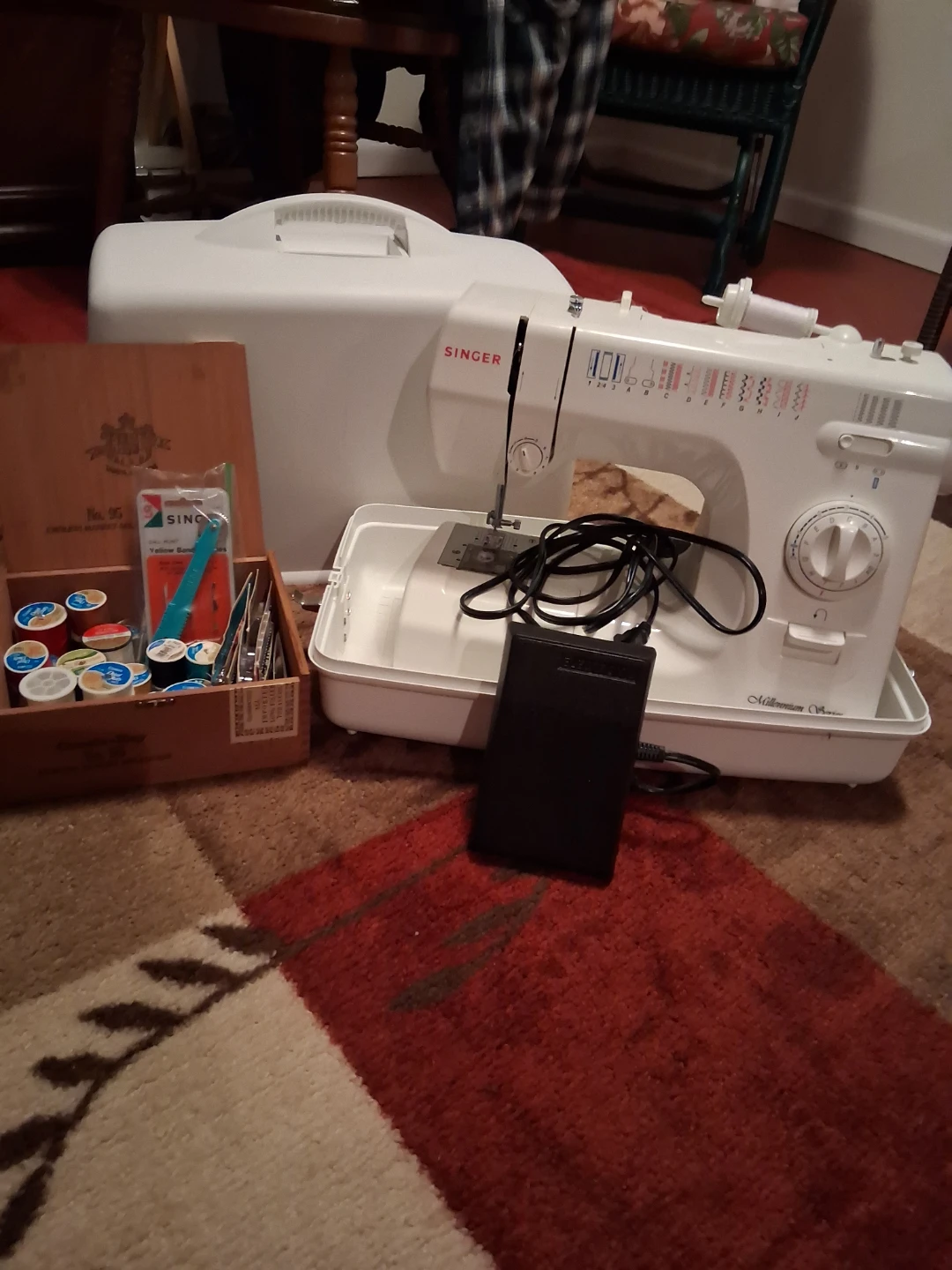 Singer Millenium Series machine with case and supplies