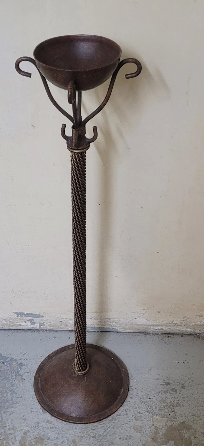 Vintage Metal Pedestal Bowl Stand