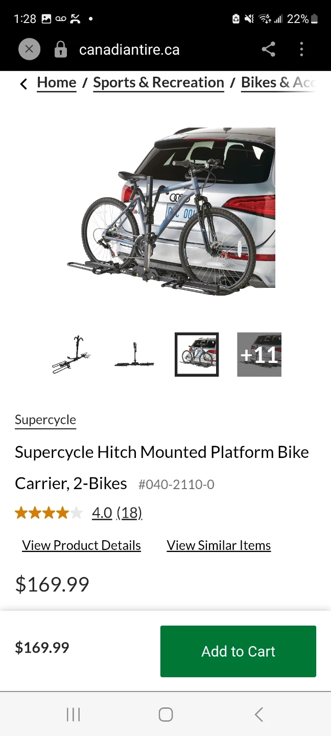 Supercycle 2-Bike Hitch-Mounted Platform Carrier