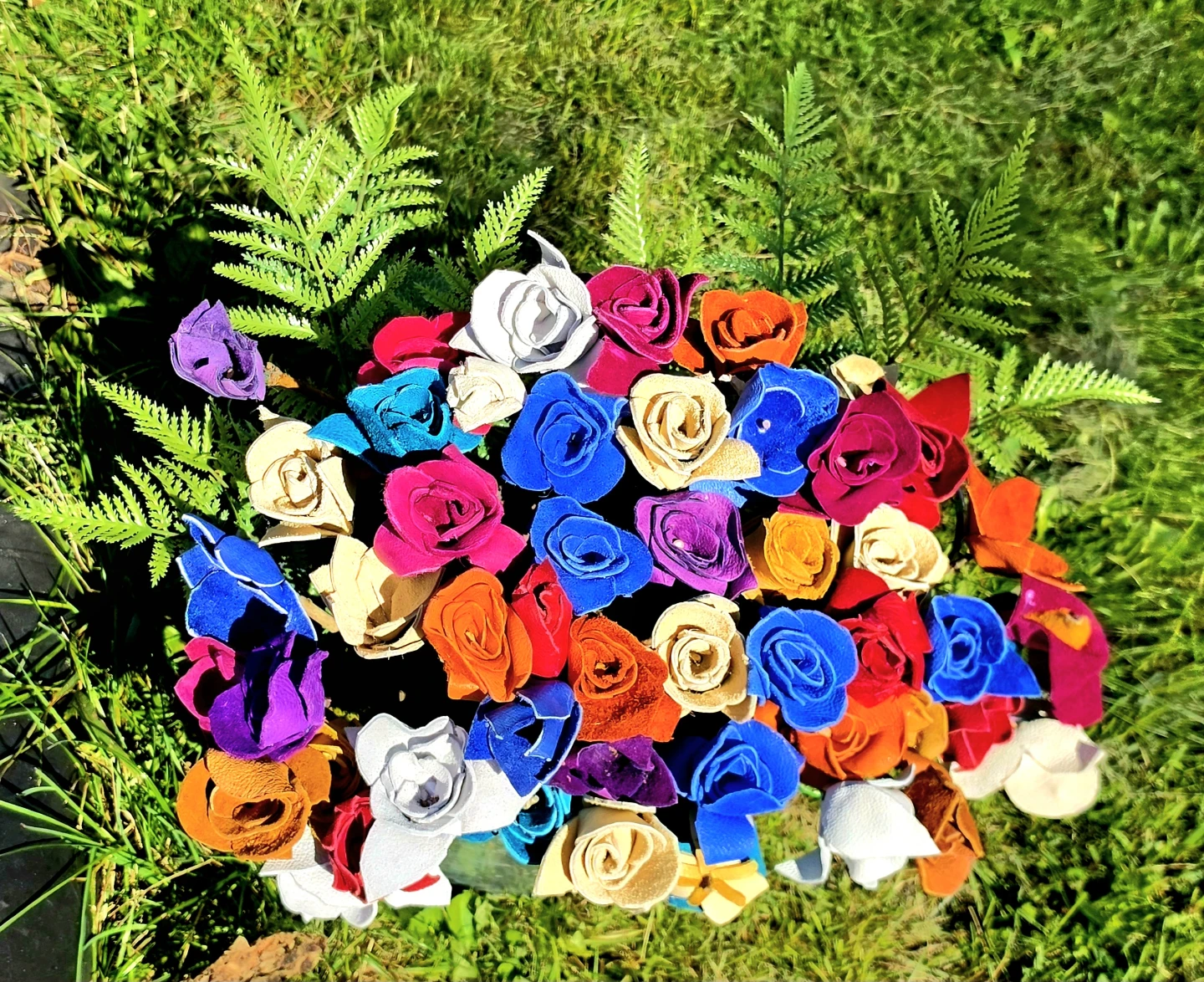 Handmade leather flowers - photo 4