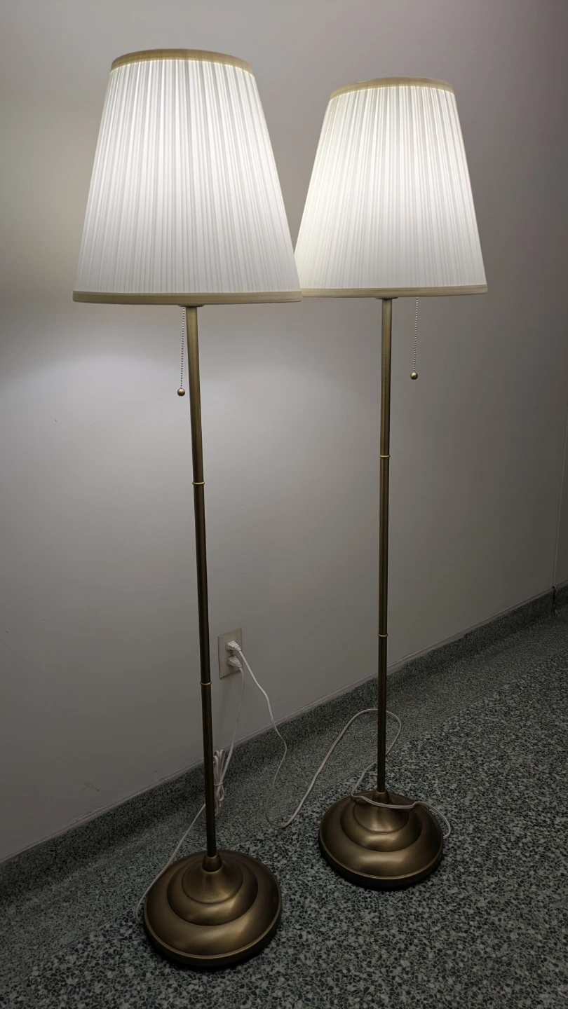 Set of Two Brass Floor Lamps