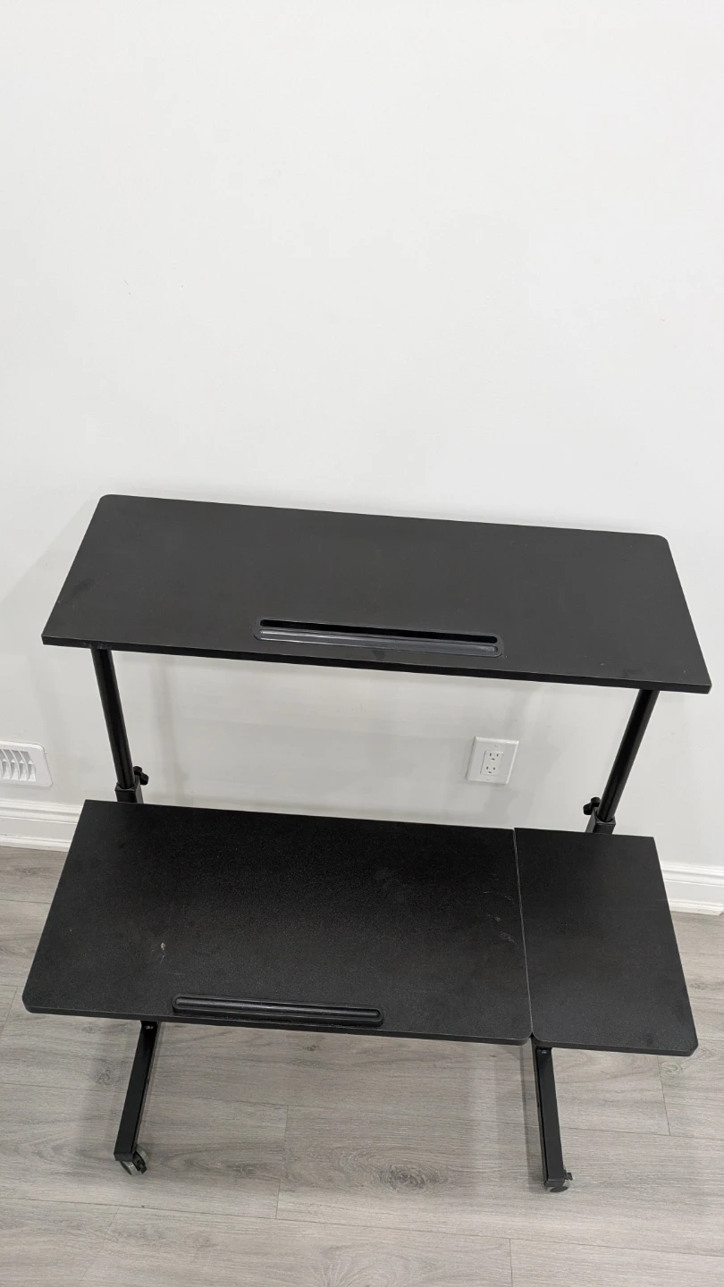 Adjustable Mobile Desk / Rolling Workstation - Black - photo 3