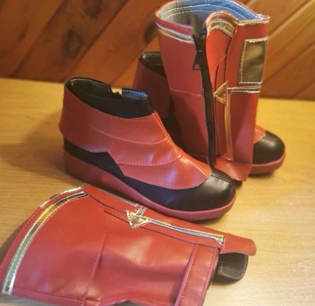 Red & Gold Cosplay Boots | Fits Size 8.5 - 9 - photo 3