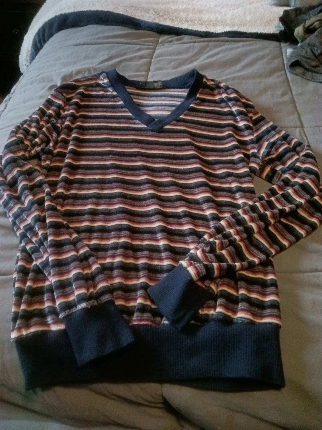 The Special Touch Striped V-Neck Sweater