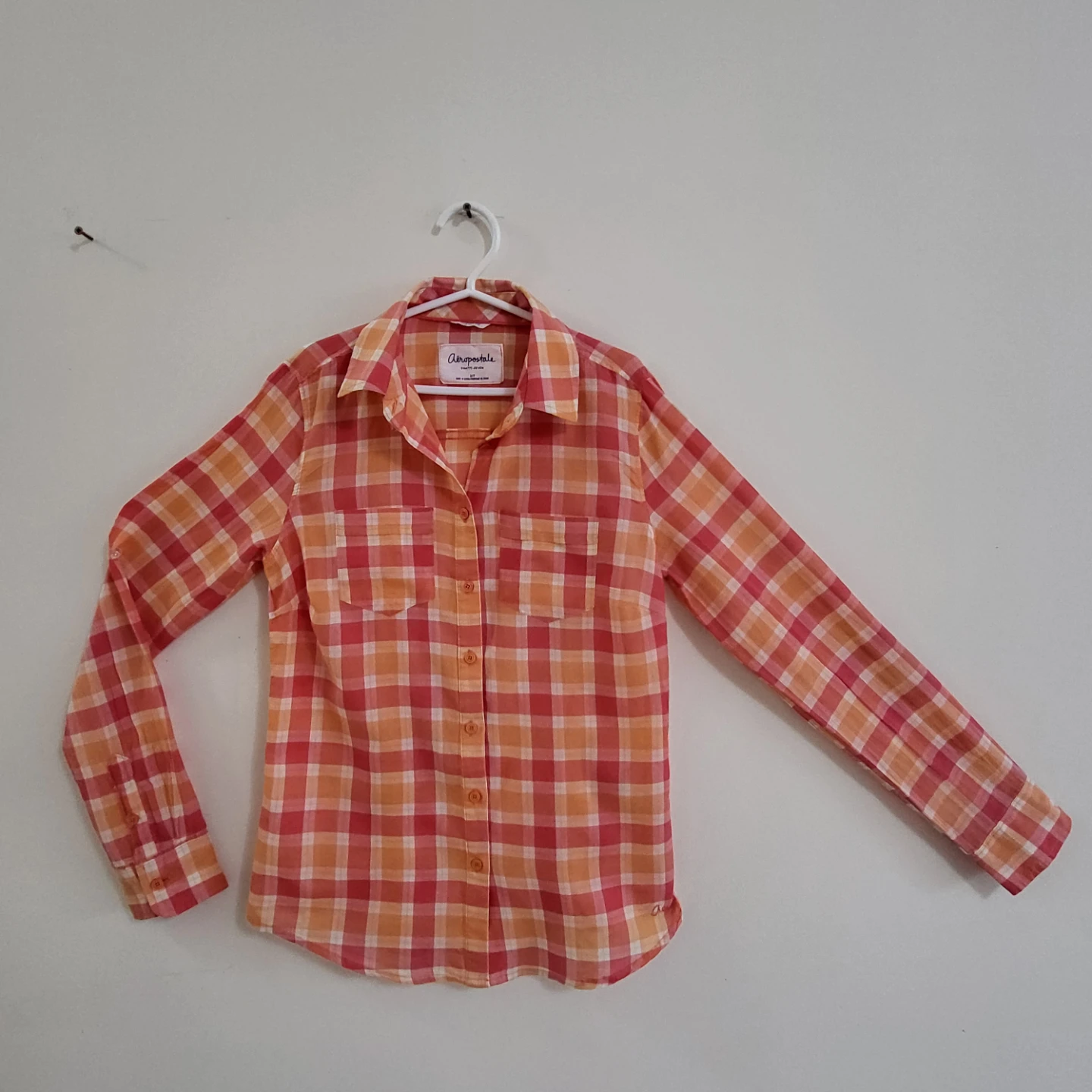 Aéropostale Women's Plaid Long Sleeve Shirt (Size S)