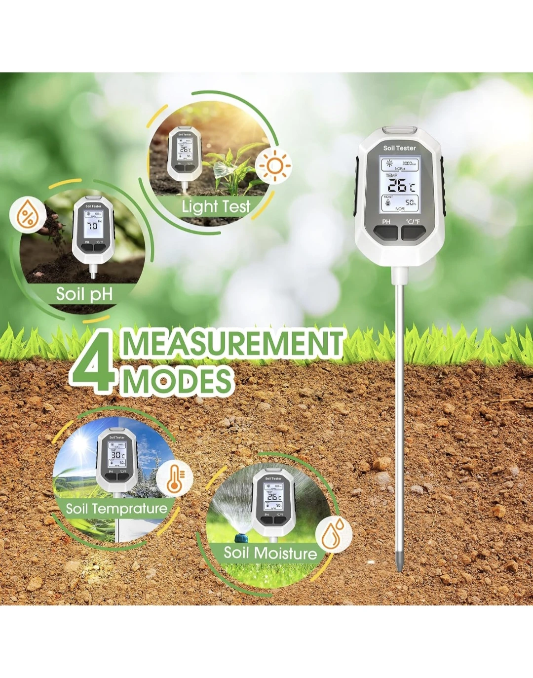 4-in-1 Digital Soil Tester - photo 4