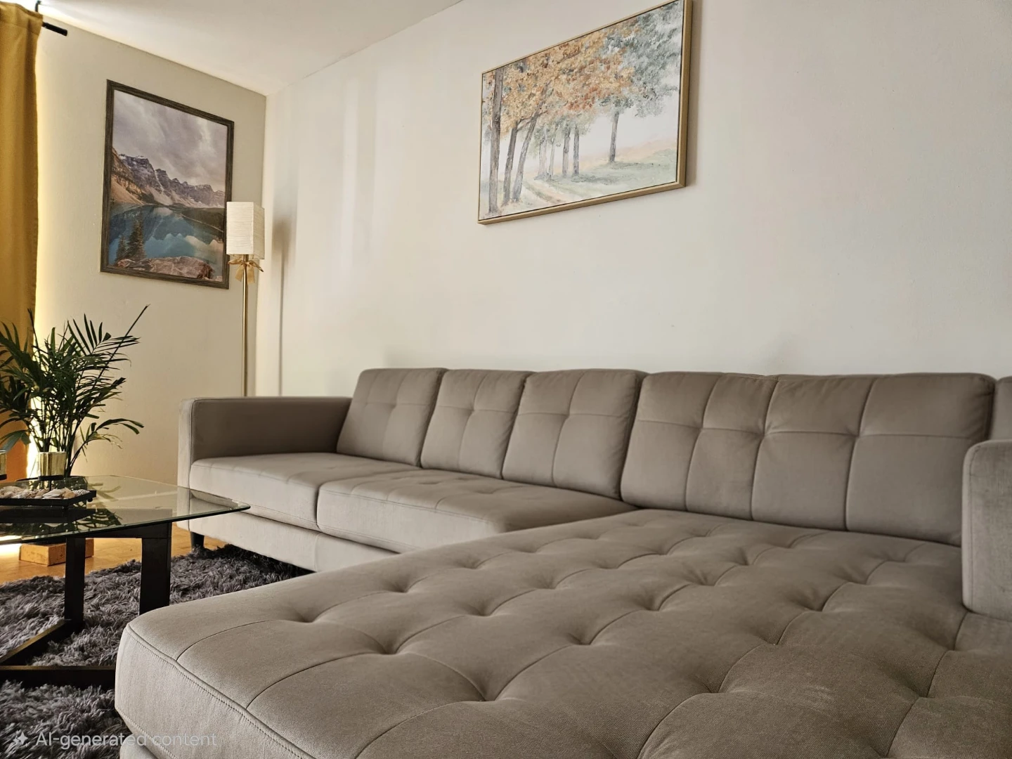 Tufted Grey Sectional Sofa - photo 2