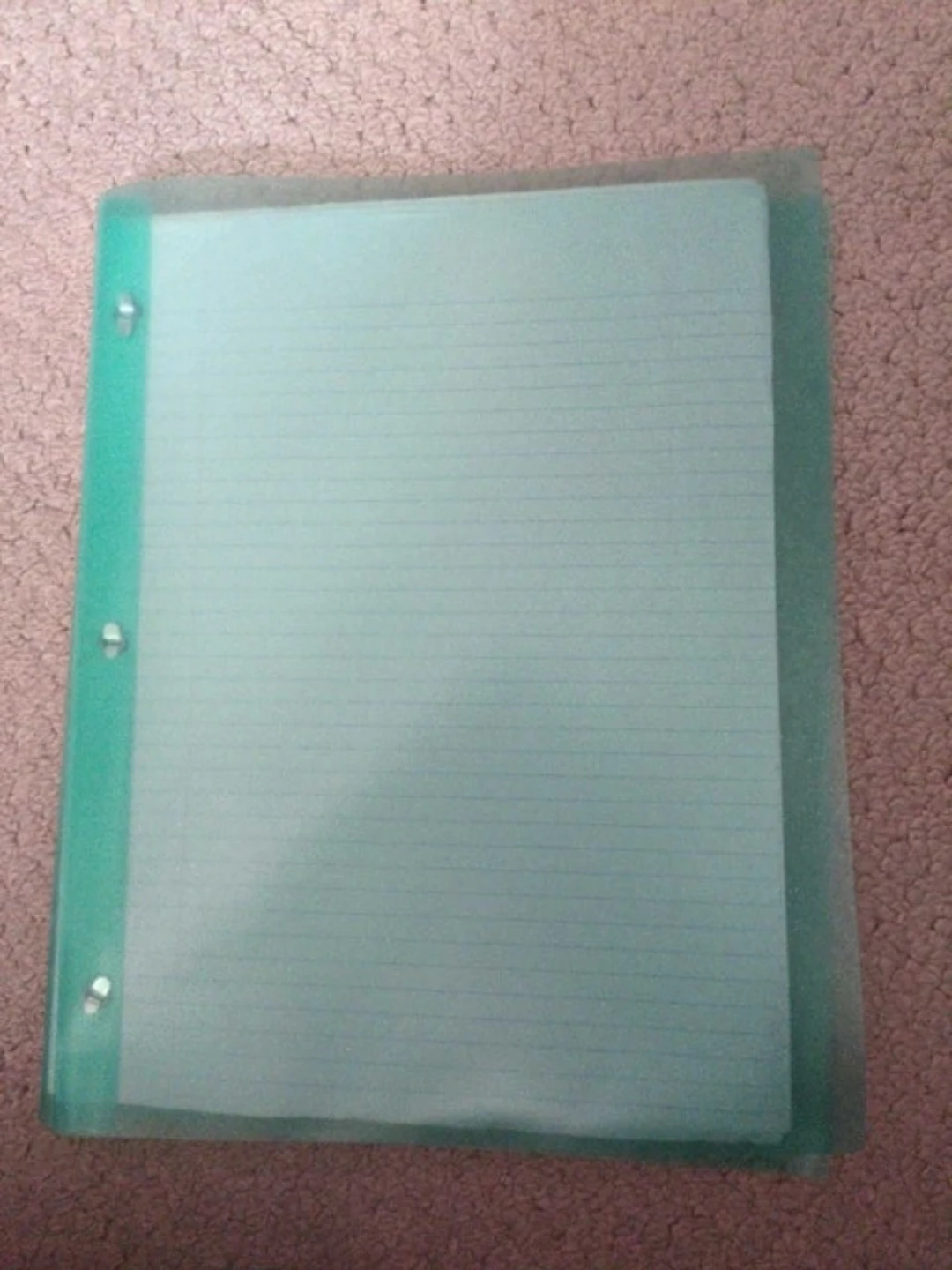 Two plastic report covers filled with paper