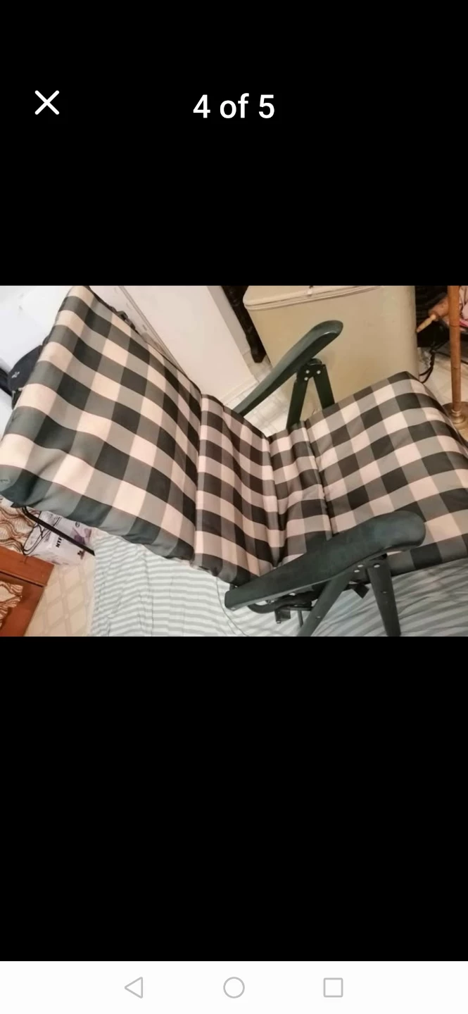 Folding Lounge Chair with Plaid Cushion - photo 2