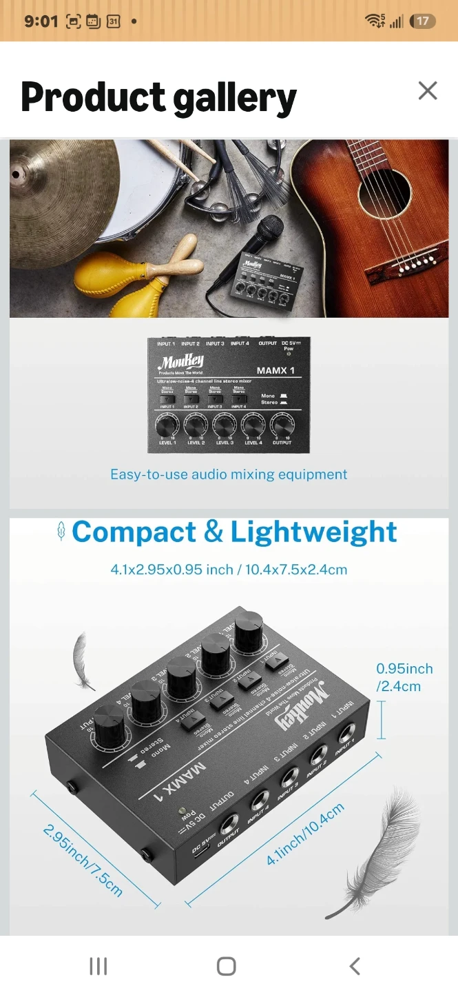 Moukey MAMX 1 4-Channel Stereo Mixer - photo 3