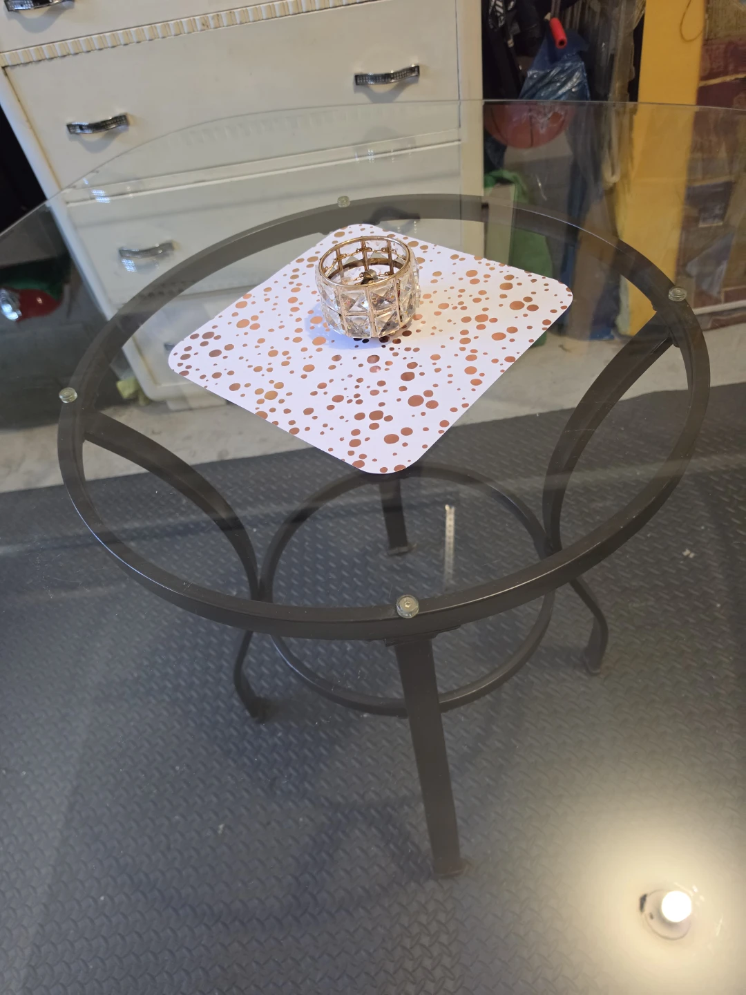 Glass top accent table