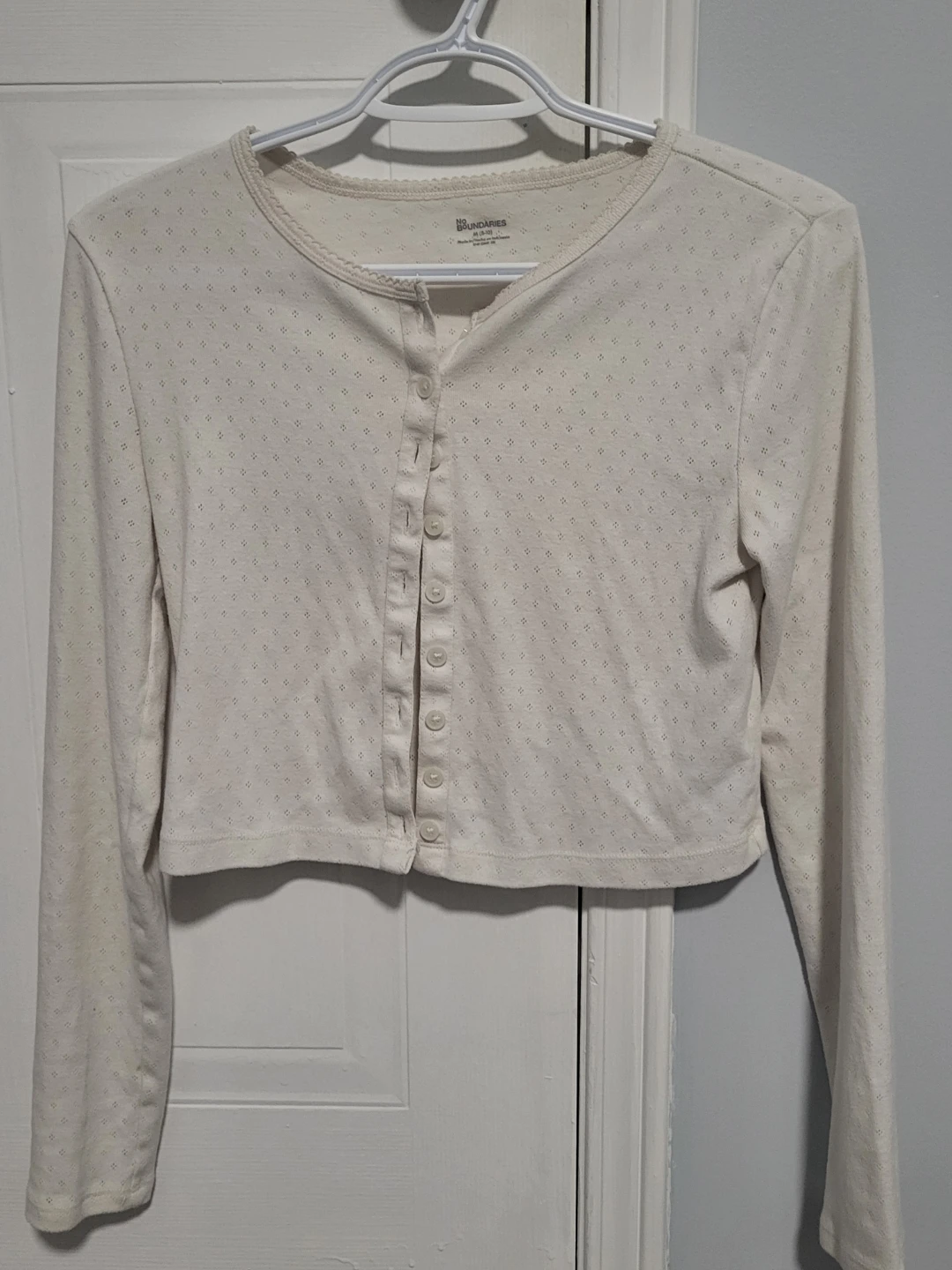 No Boundaries Cream Button-Up Long Sleeve Top