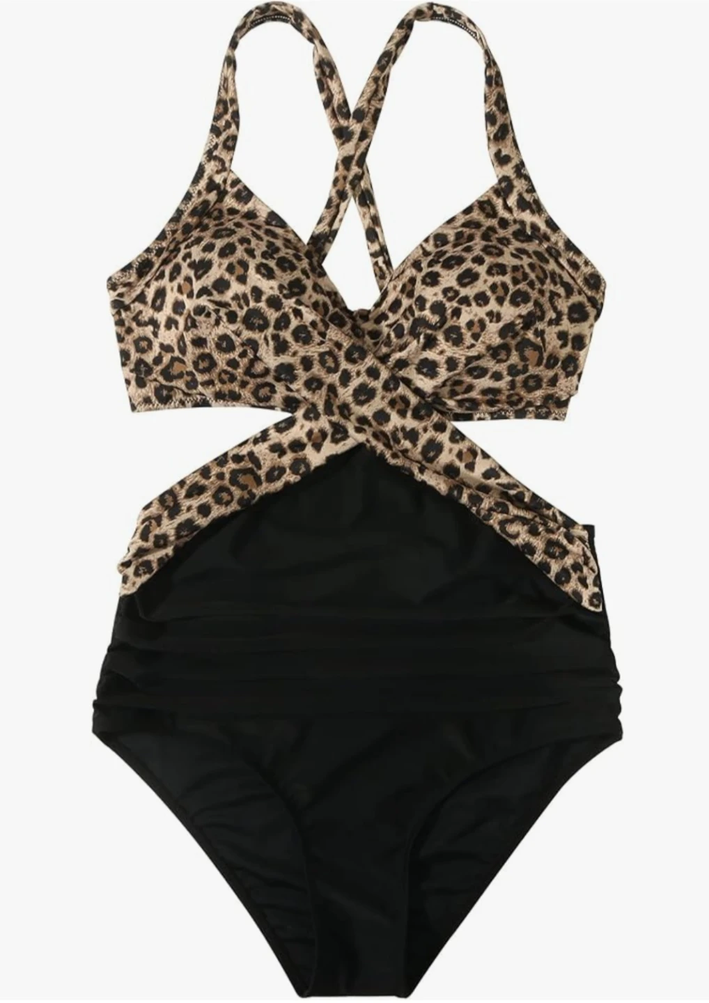 New Woman's Large Leopard Print Cut-Out Swimsuit