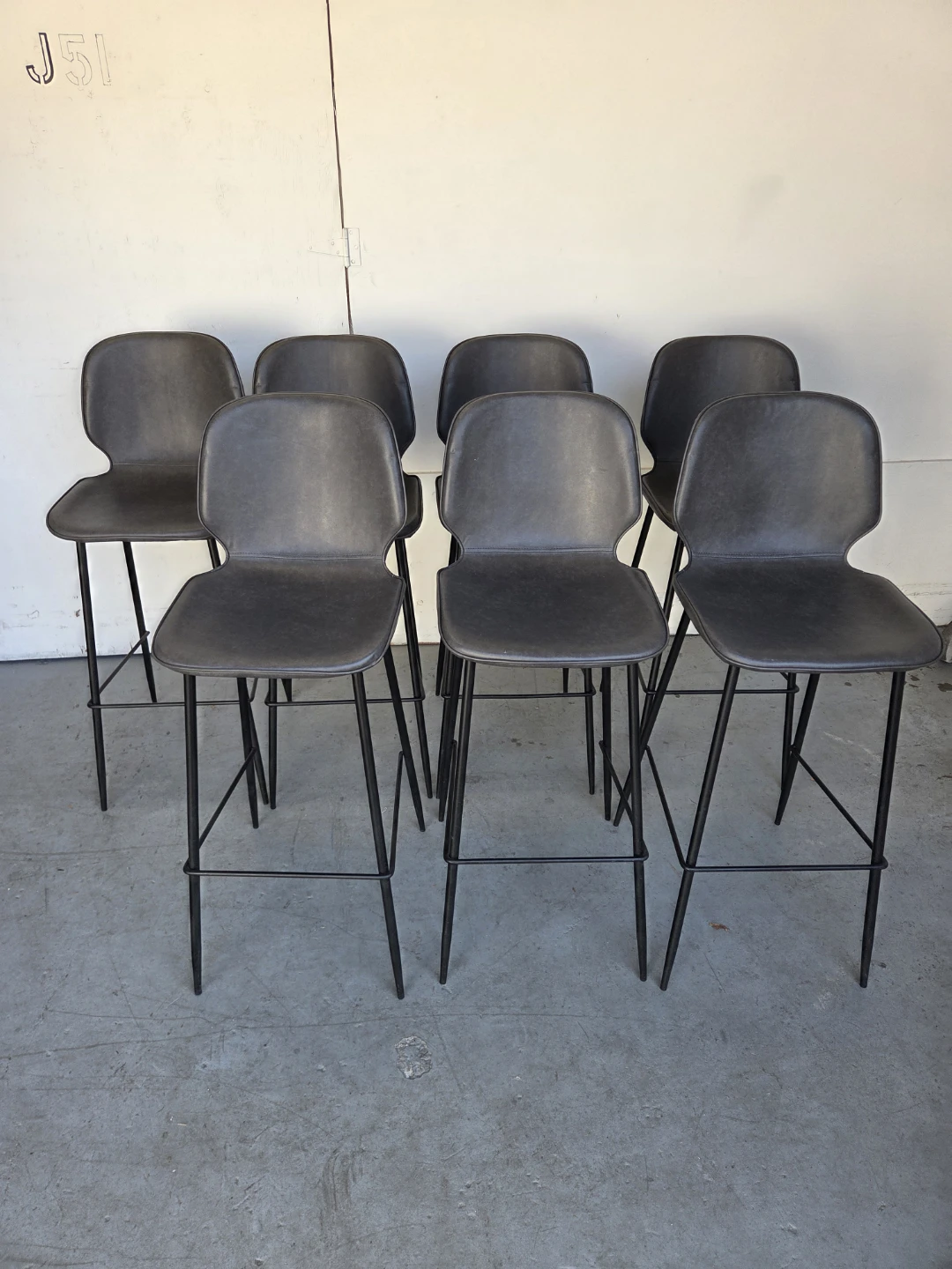 Set of 7 Modern Dark Grey Bar Stools - photo 5
