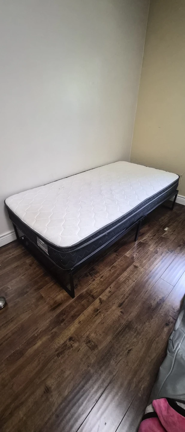 Twin Size Mattress and Metal Bed Frame