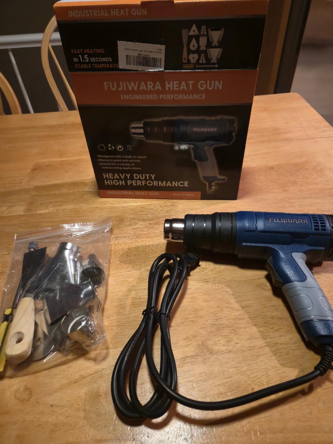 FUJIWARA 1500W Corded Heat Gun w/ Accessories – Brand New in Box
