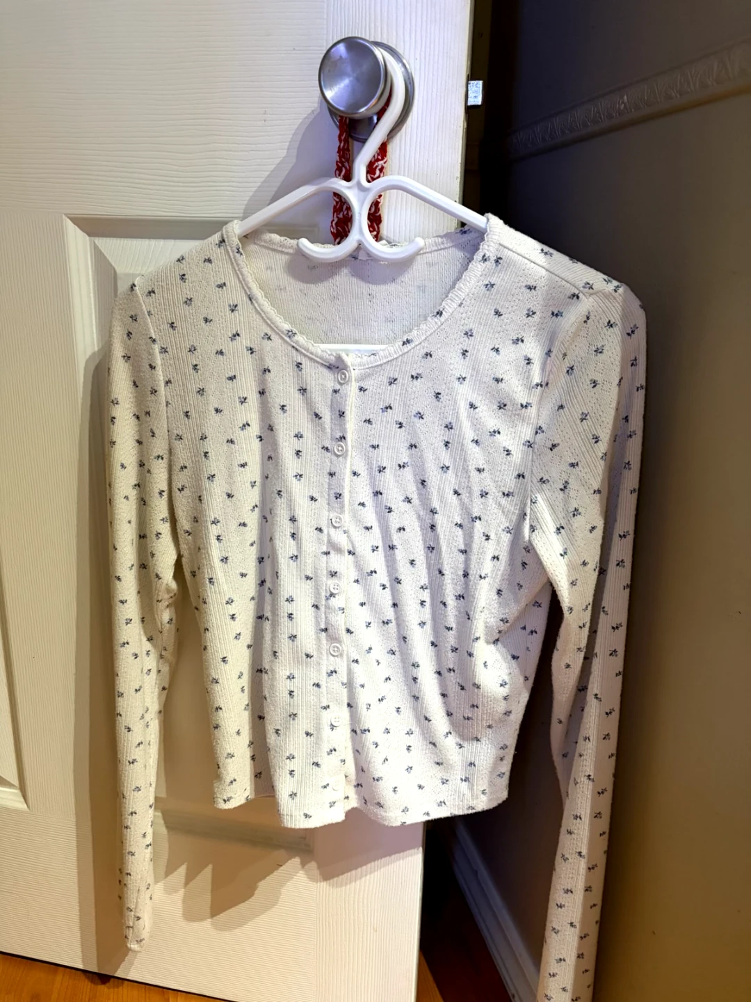 Garage Floral Ribbed Cardigan