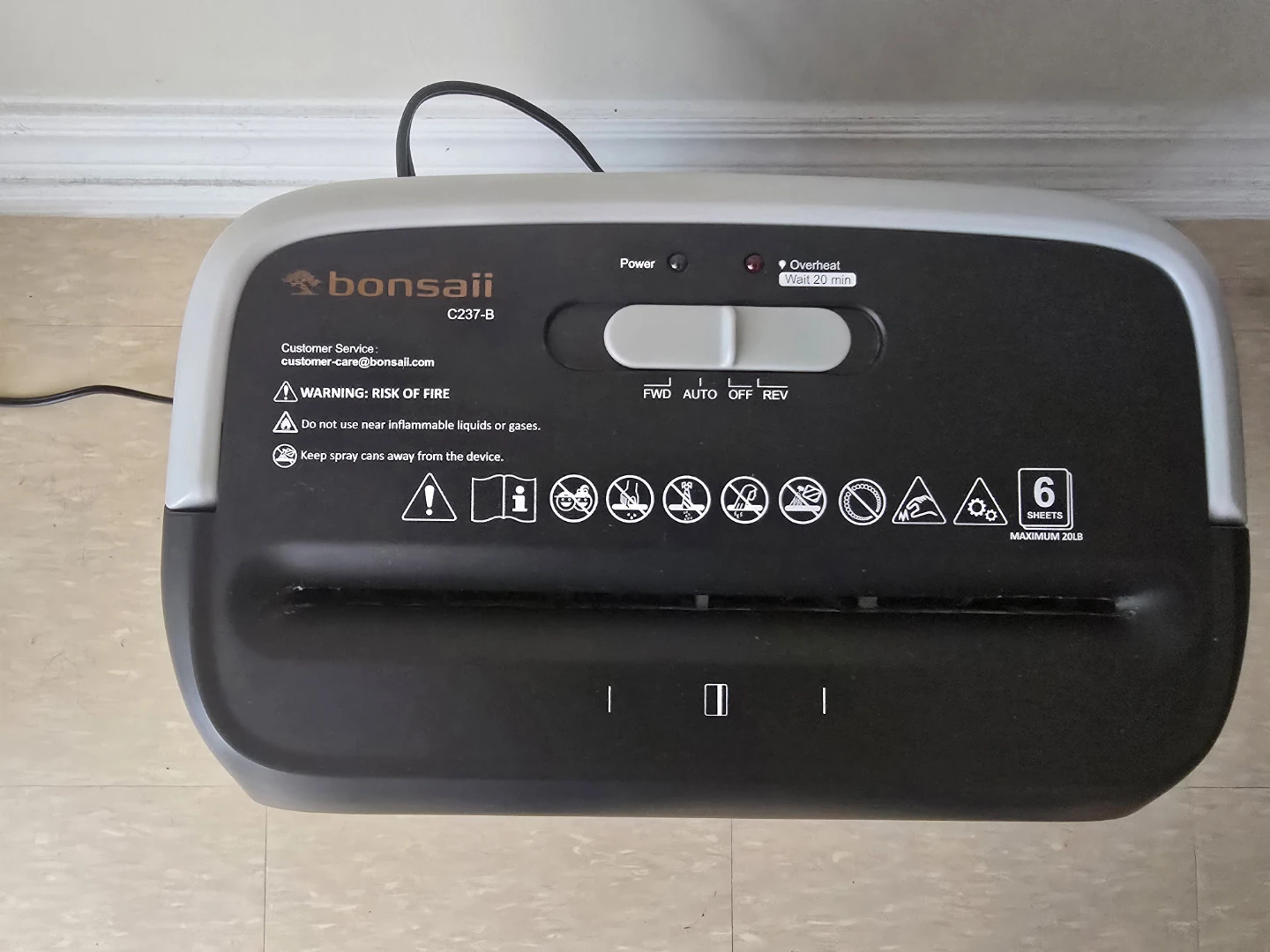 Bonsaii 6-Sheet Cross Cut Paper Shredder for Home Office - photo 2