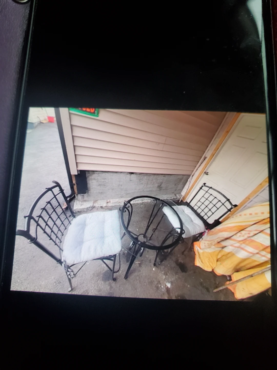 Metal Bistro Set with Glass Top Table - photo 2