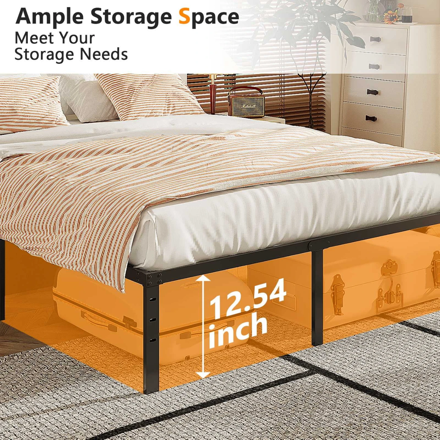 King Size Metal Bed Frame Platform - photo 2