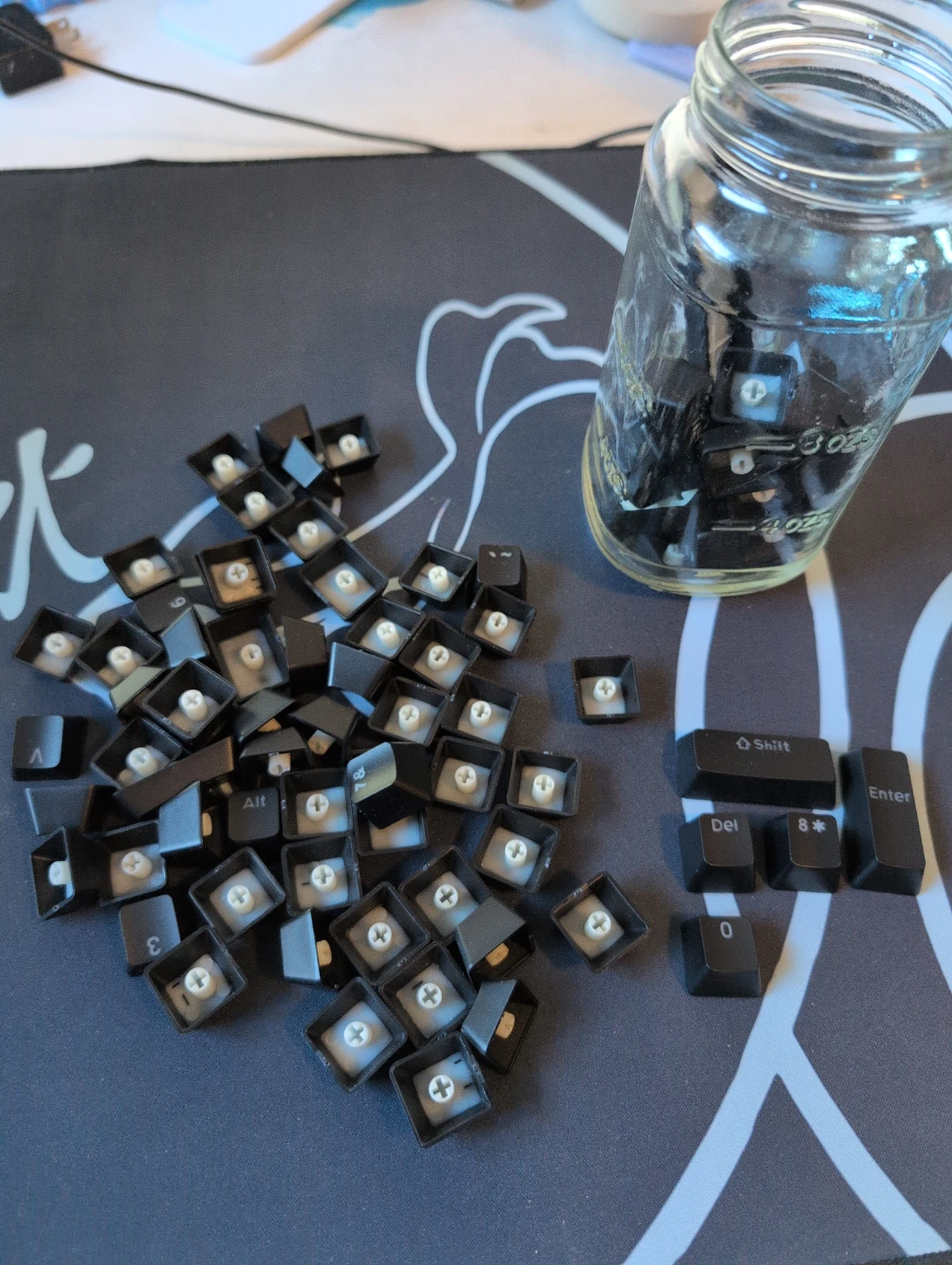 98 Transparent Letter Keycaps, double shot ABS