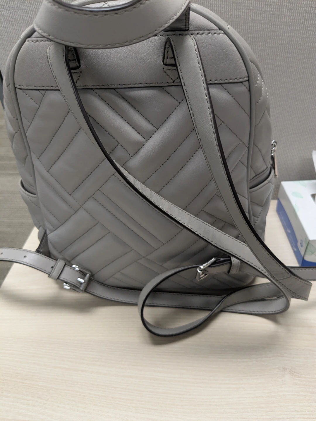 Michael Kors Authentic Quilted Grey Backpack - photo 3