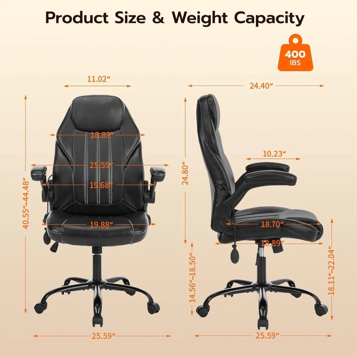 Yizyxal Black Ergonomic Office Chair - photo 4