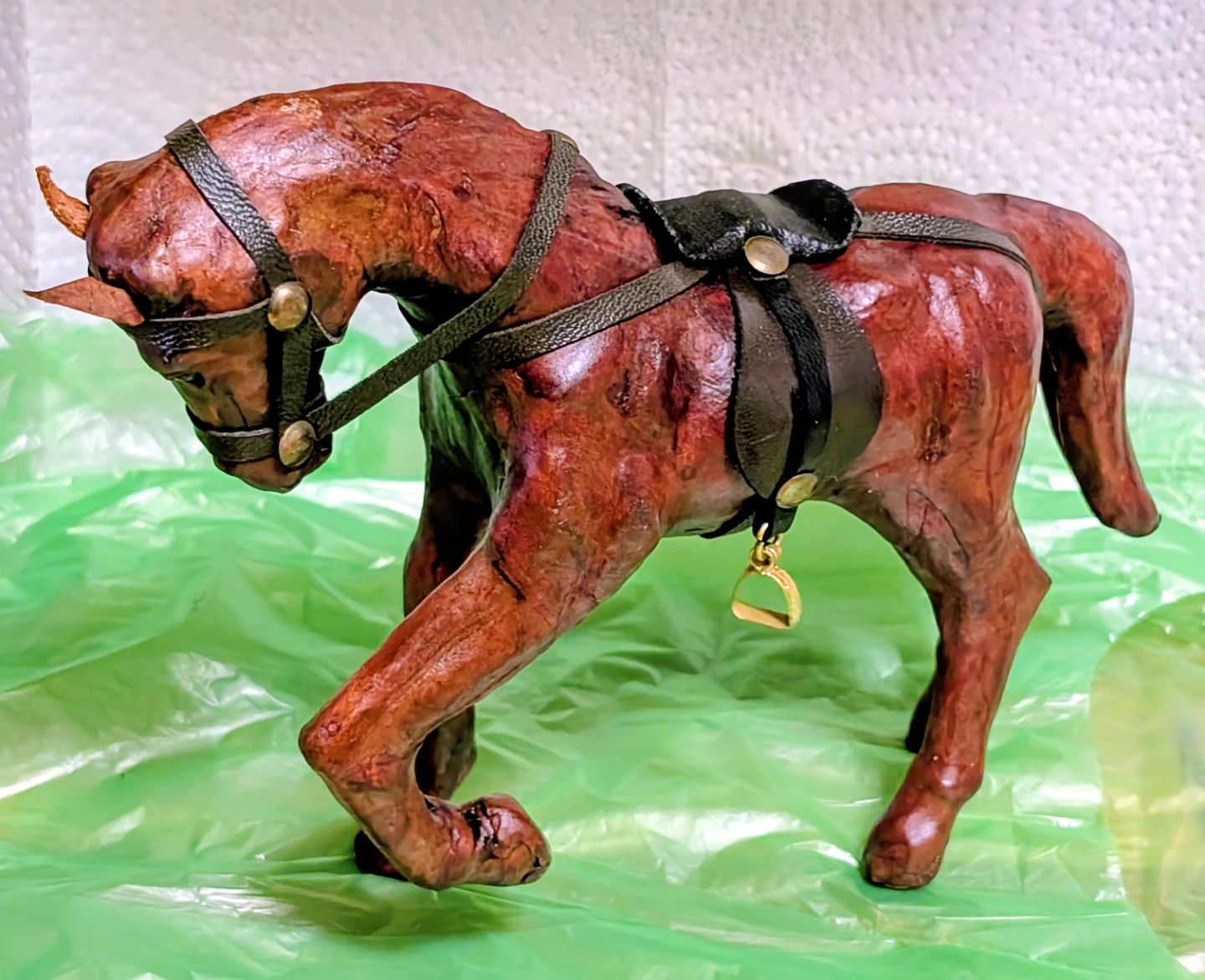 Decorative Leather Horse Figurine - 8" X 6" X 2" - photo 2