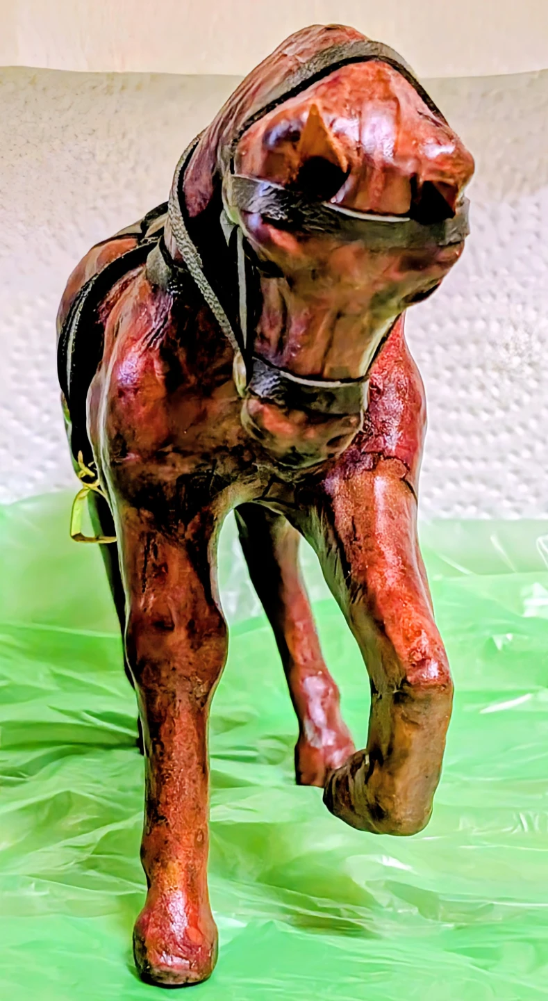 Decorative Leather Horse Figurine - 8" X 6" X 2" - photo 3
