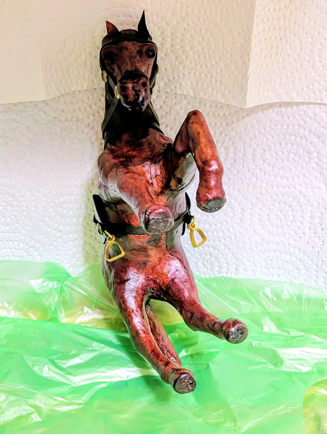Decorative Leather Horse Figurine - 8" X 6" X 2" - photo 4