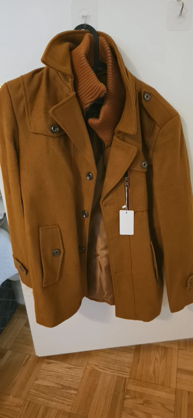 Never Worn: Tan Wool-Blend Pea Coat - photo 2