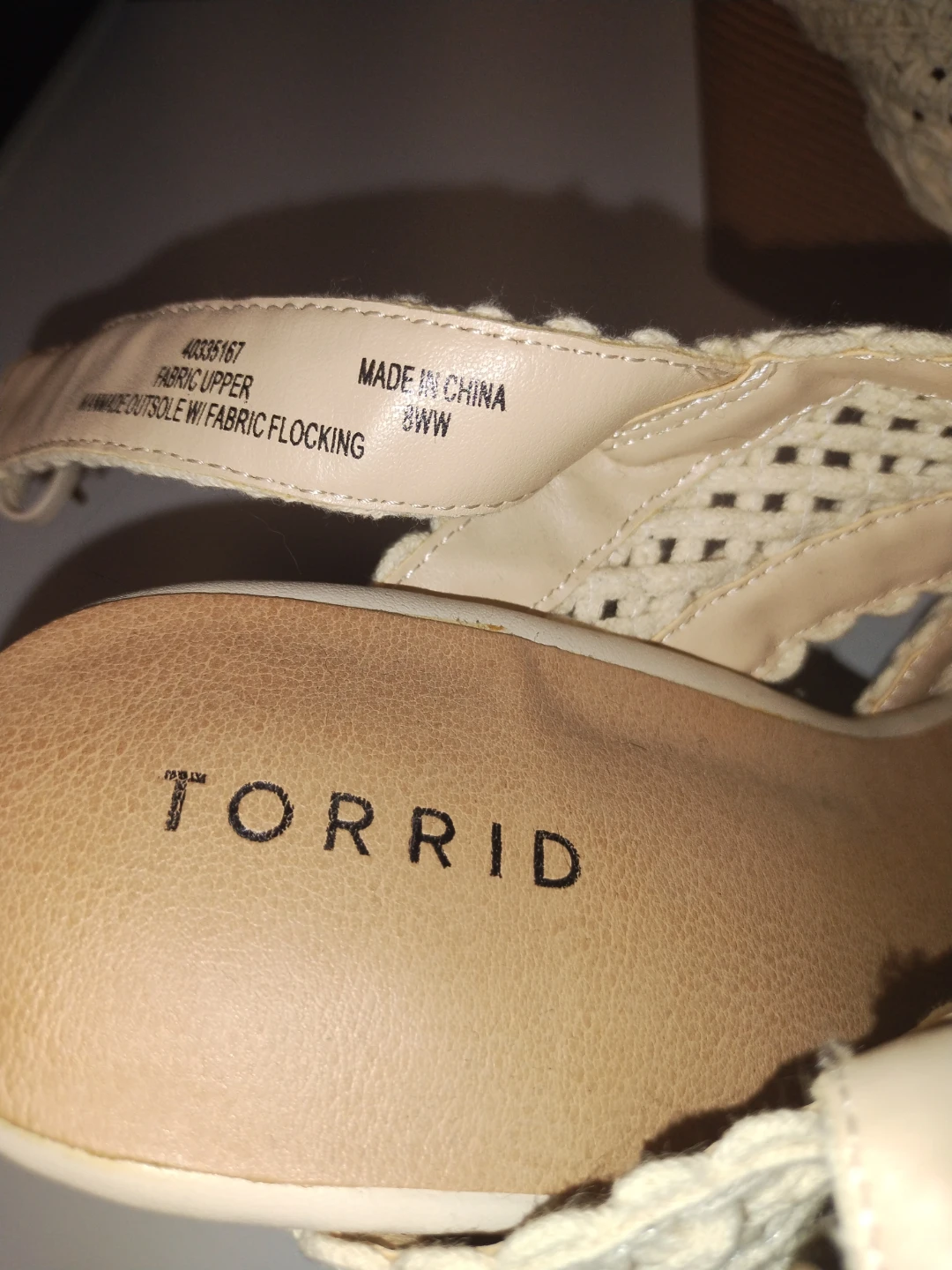 Torrid Woven Cream Wedge Sandals - photo 3
