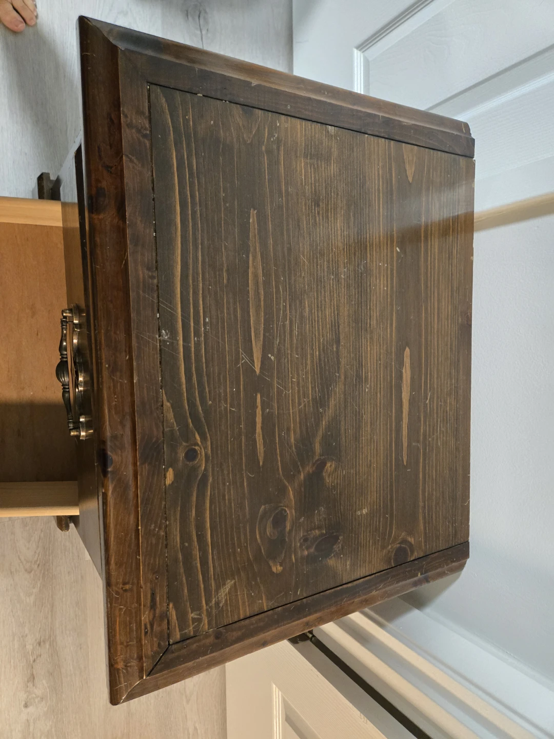 Dark Wood 2-Drawer Nightstand - photo 2