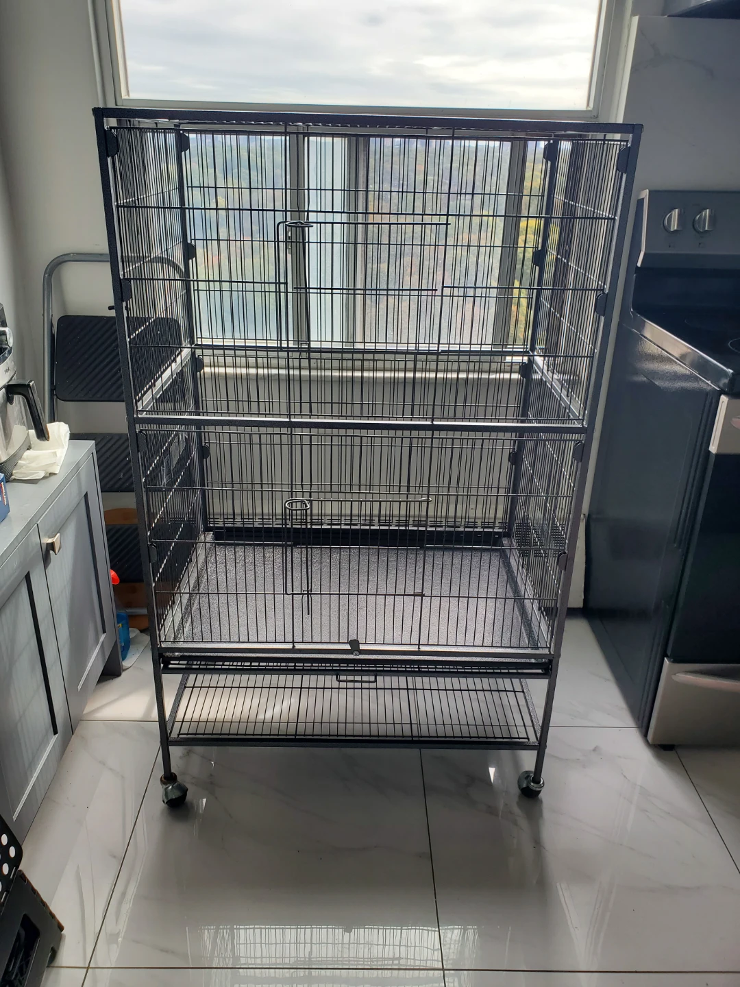 Large Black Metal Bird Cage - photo 2