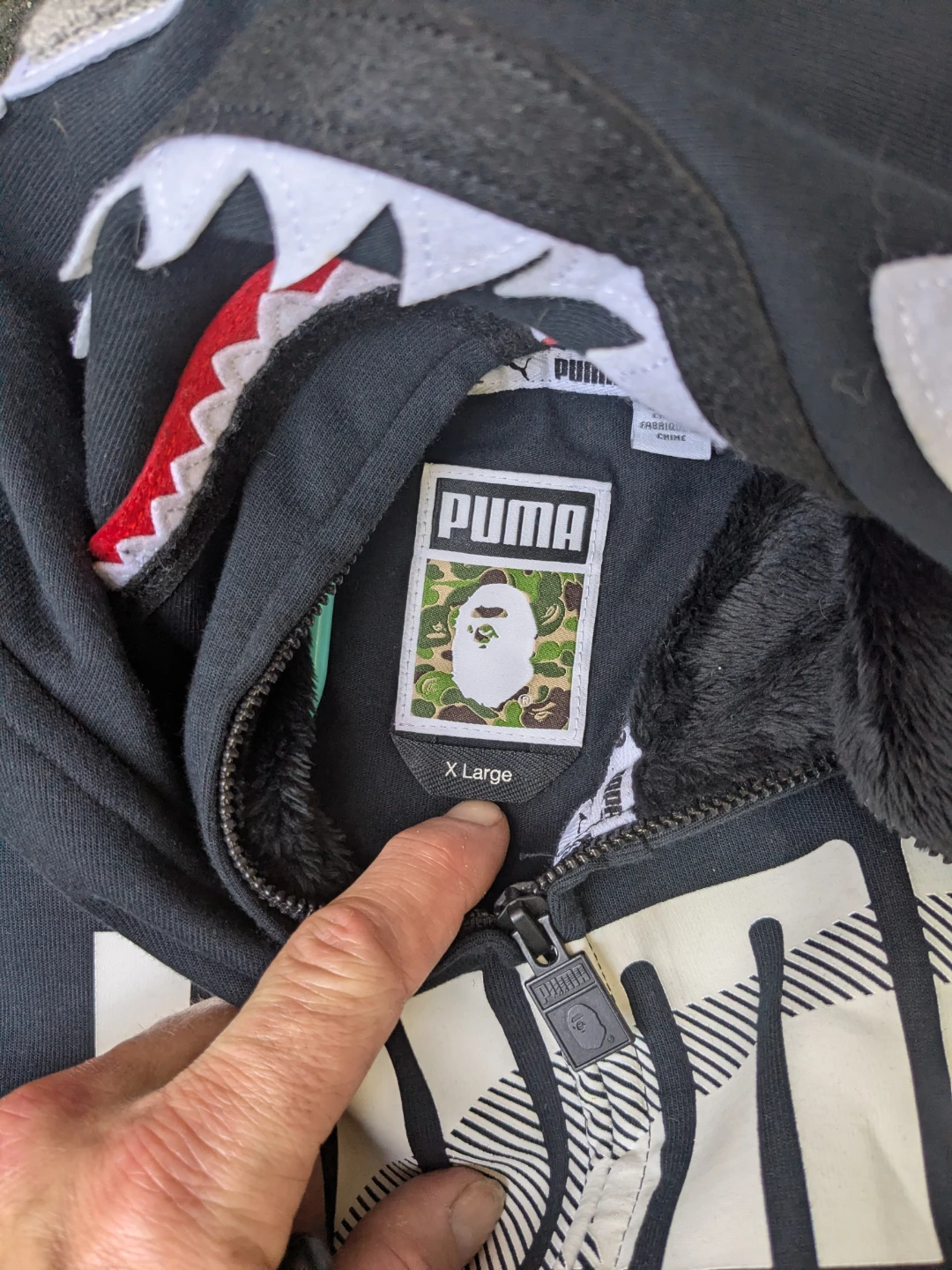 Puma × BAPE camo shark full zip hoodie A Bathing Ape Size xl - photo 5