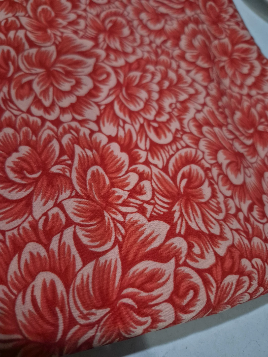 Red Floral Patterned Fabric 2 meters