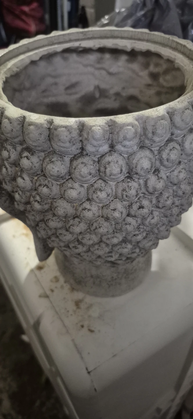 Stone-look Buddha head planter - photo 2