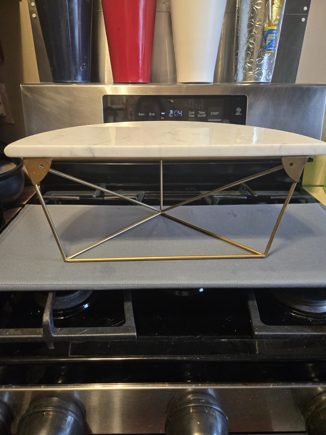 Luxury Chinto Solid Marble 16.5" Floating Shelf - Gold Geometric - photo 3