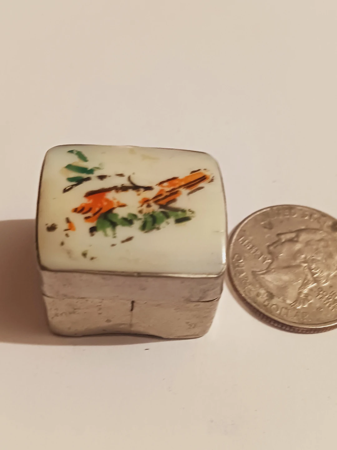 Sterling Silver Enamel Miniature Trinket Box - photo 3