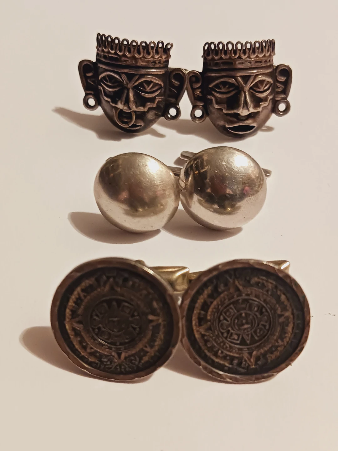 Lot of 3 Pairs of STERLING SILVER 925 CUFFLINKS