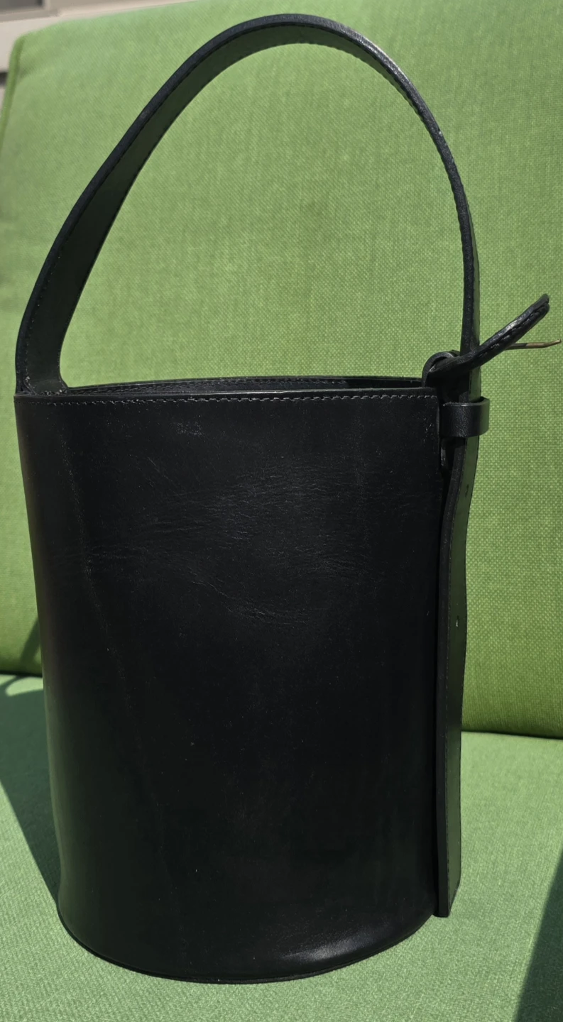 Crescioni Black Premium Leather Dune Bucket Bag black - photo 3